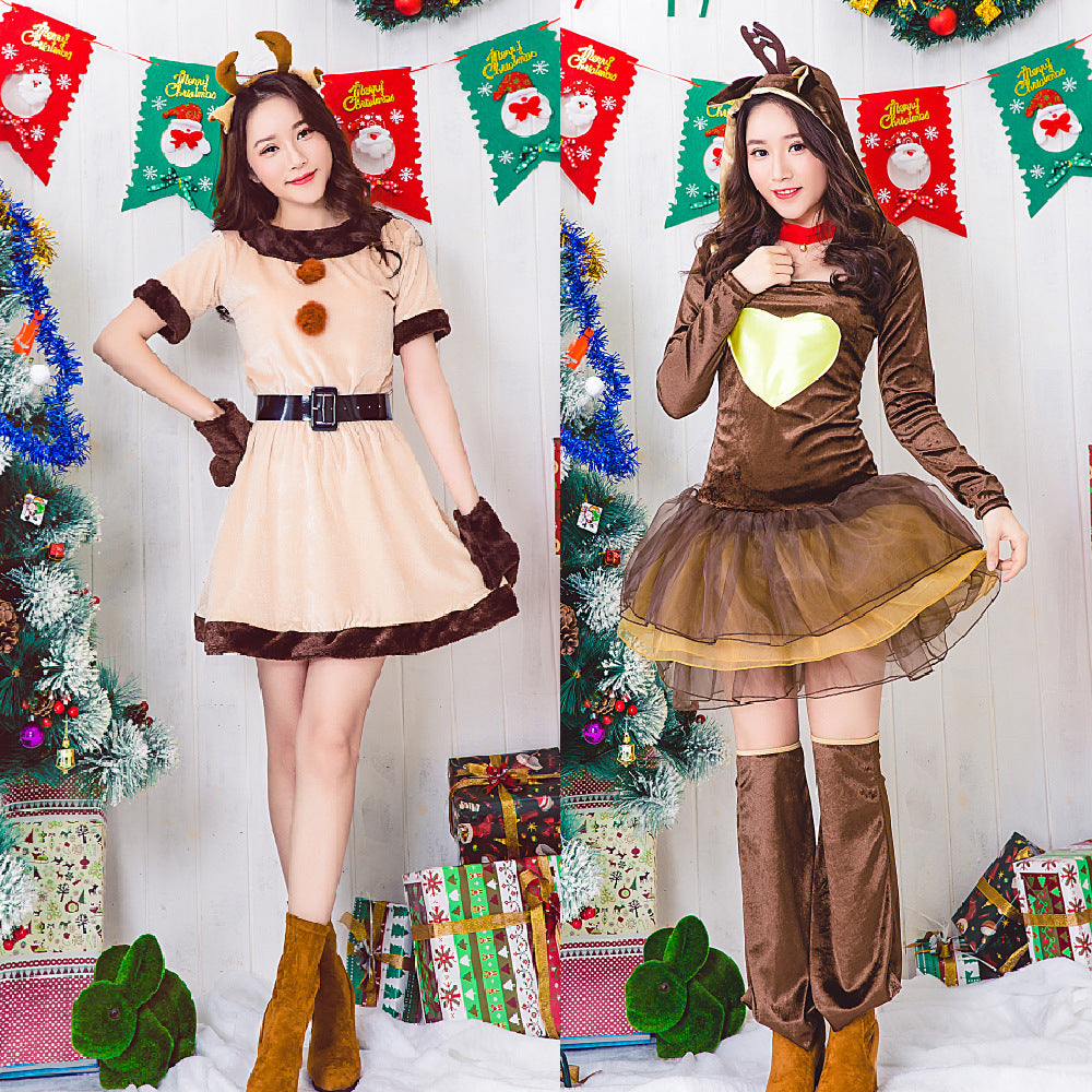 Christmas Cute Reindeer Adult Female Clothes Costumes