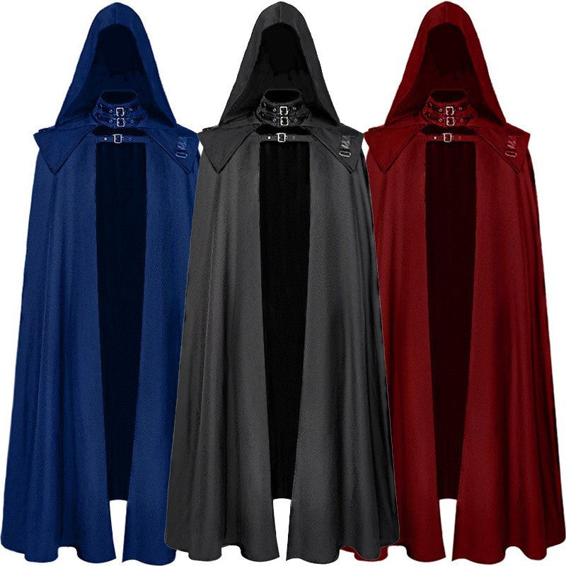Halloween Medieval Cloak Gothic Cape Hooded Costumes