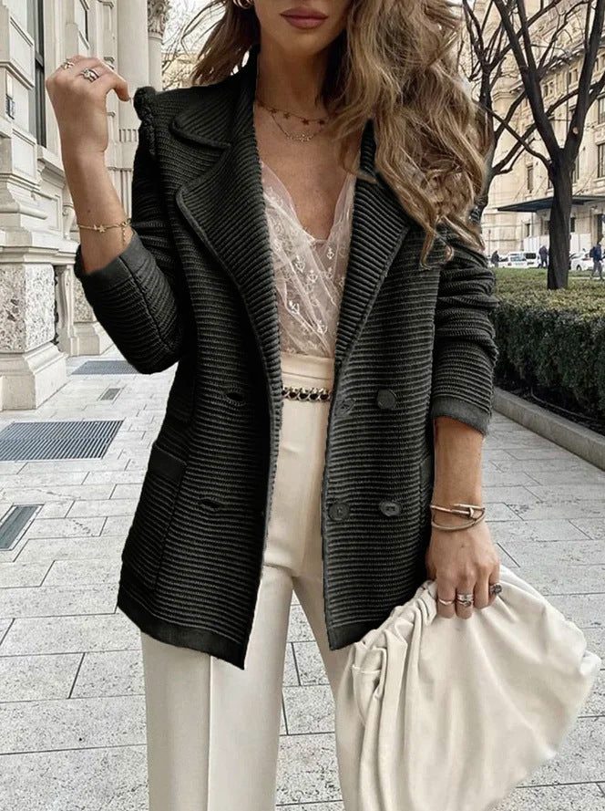 Women's Texture Casual Long Sleeve For Coats