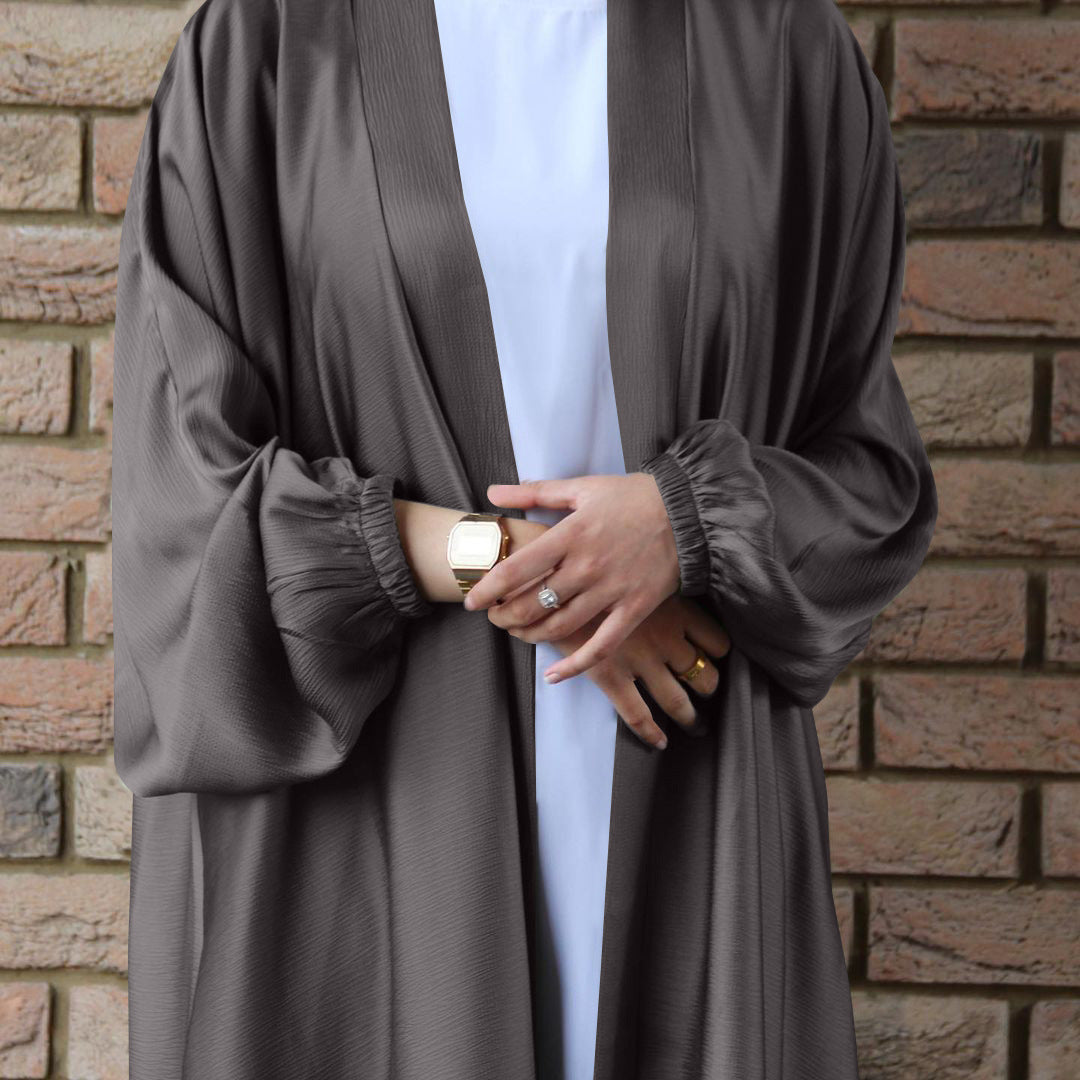 Commute Style Women's Casual Plus Size Cardigan Robe Drawstring Sleeve Dress