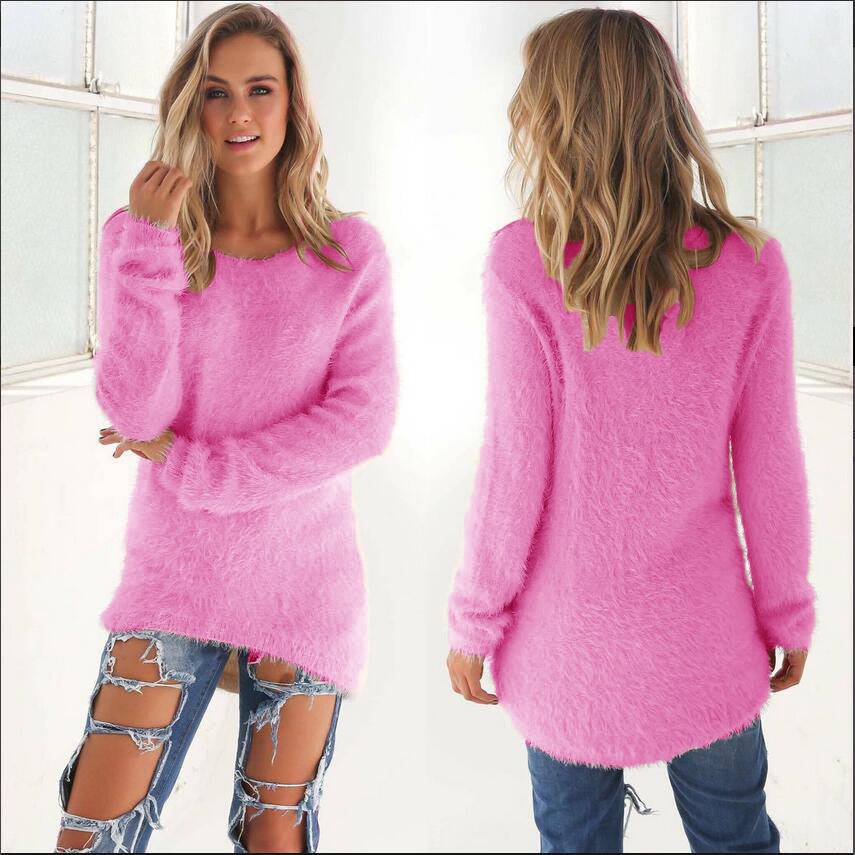 Elegant Women's Solid Color Long Sleeve Sweaters