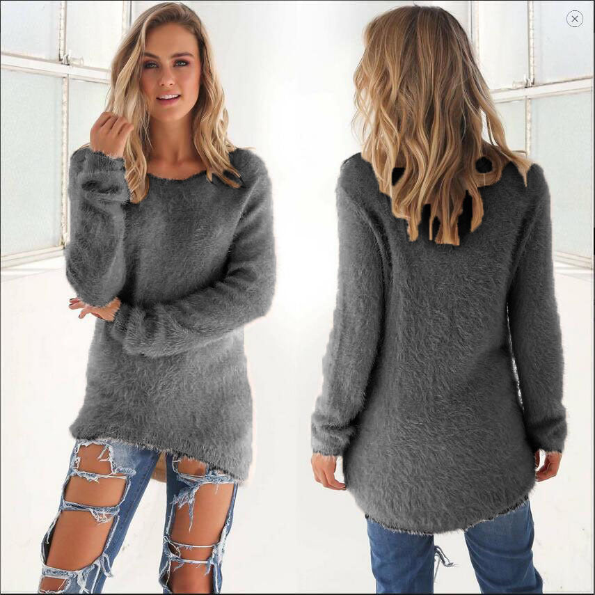 Elegant Women's Solid Color Long Sleeve Sweaters