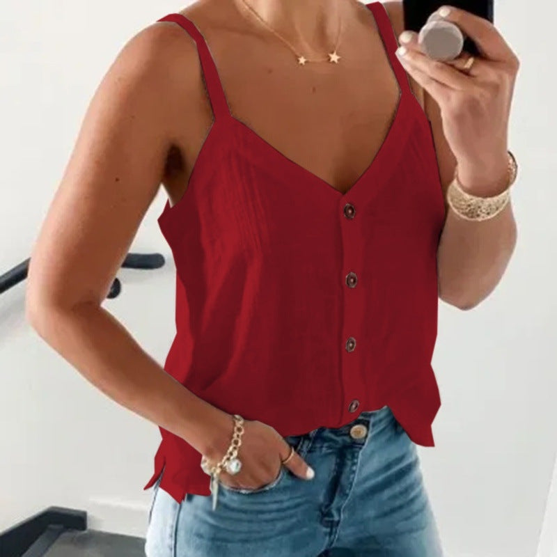 Fashion Sleeveless Solid Color Summer Camisole Vests