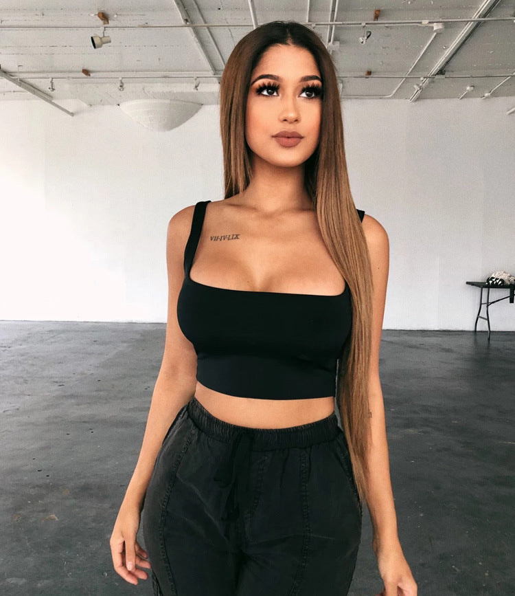 Elastic Tight Casual Low-cut Chest Sexy Tops