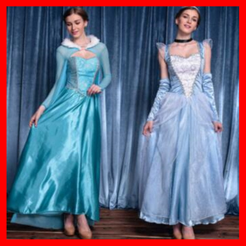Princess Elsa Cinderella Adult Snow White Dress Costumes