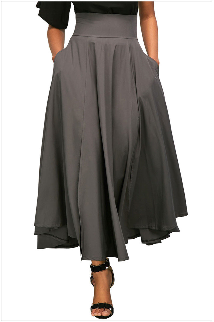 Damen-Taillenrock mit drapiertem Seitenschlitz und Gürtel