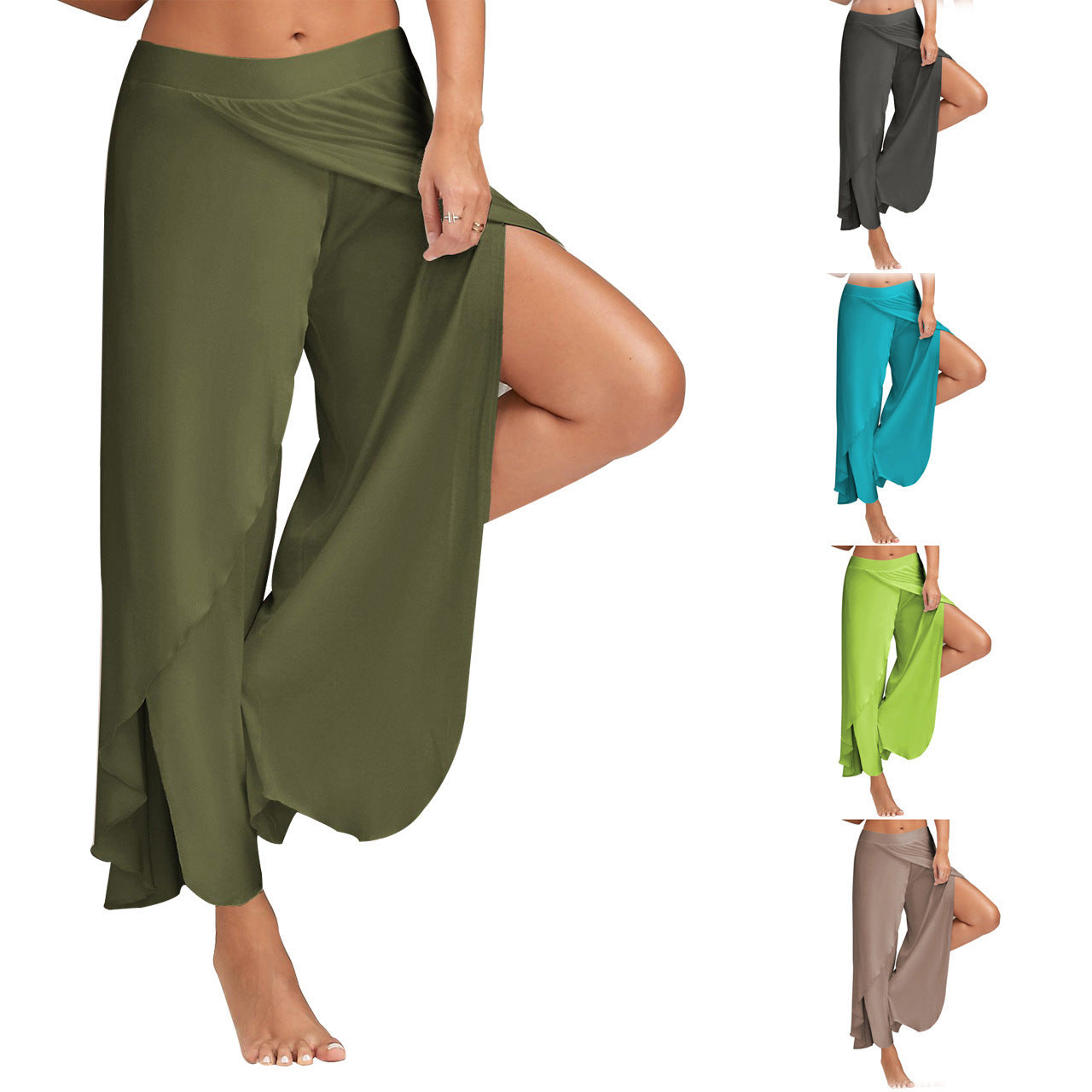 Pantaloni con gamba larga yoga da donna 8 pantaloni