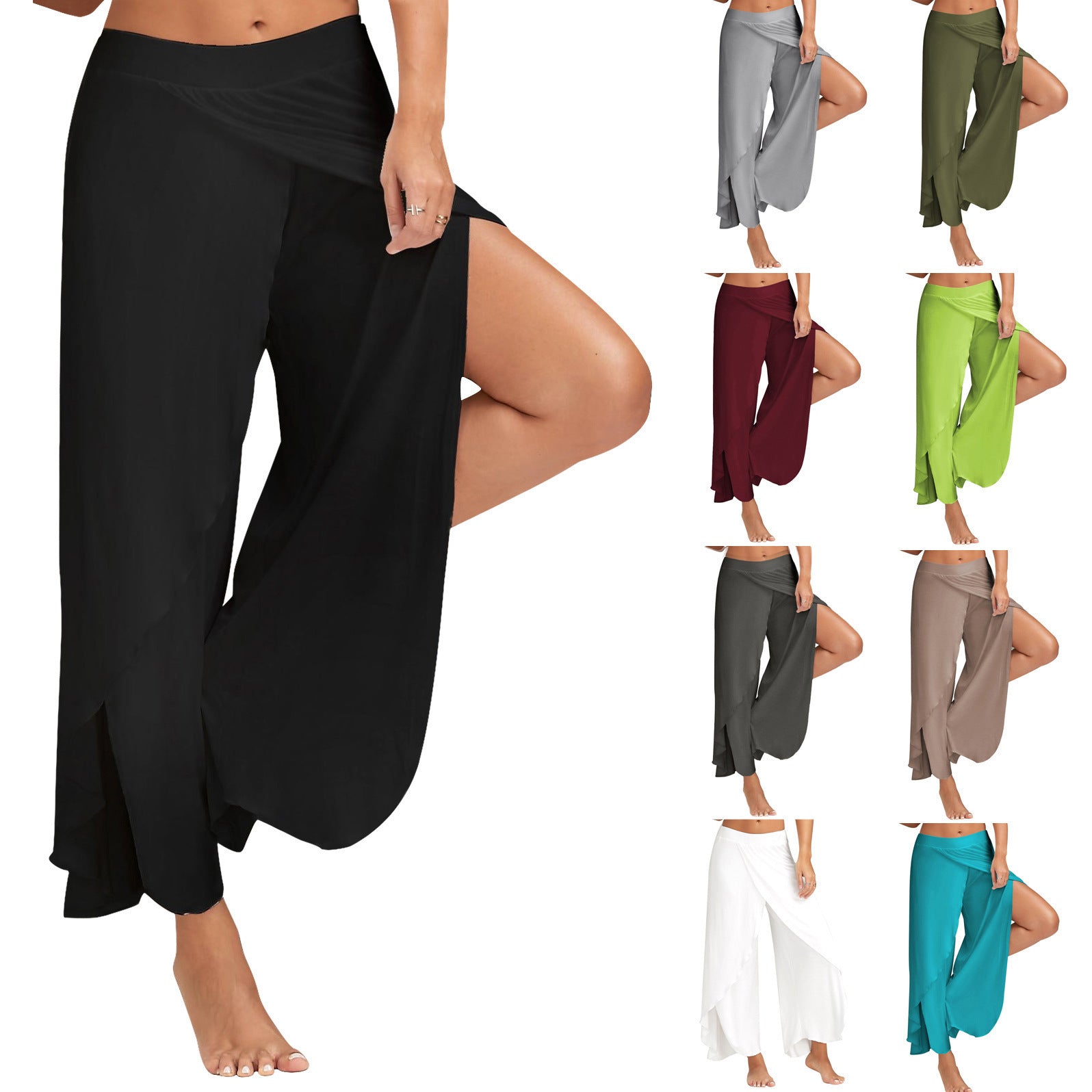 Damen-Yoga-Hose mit weitem Bein, Farbe 8