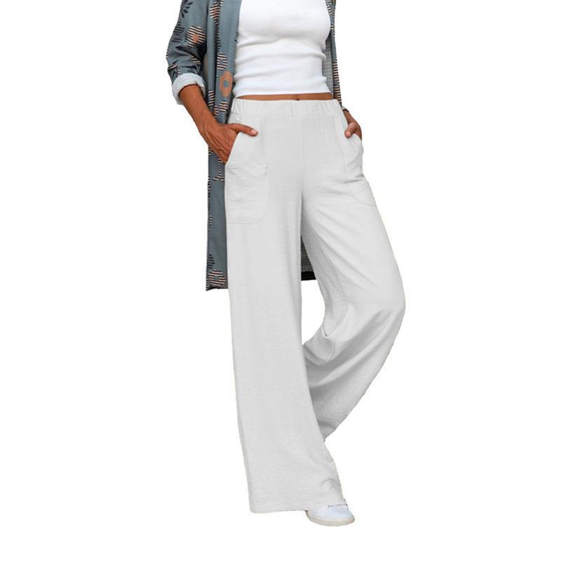 Women's Large Draping Casual Pure Color Elastic Pants