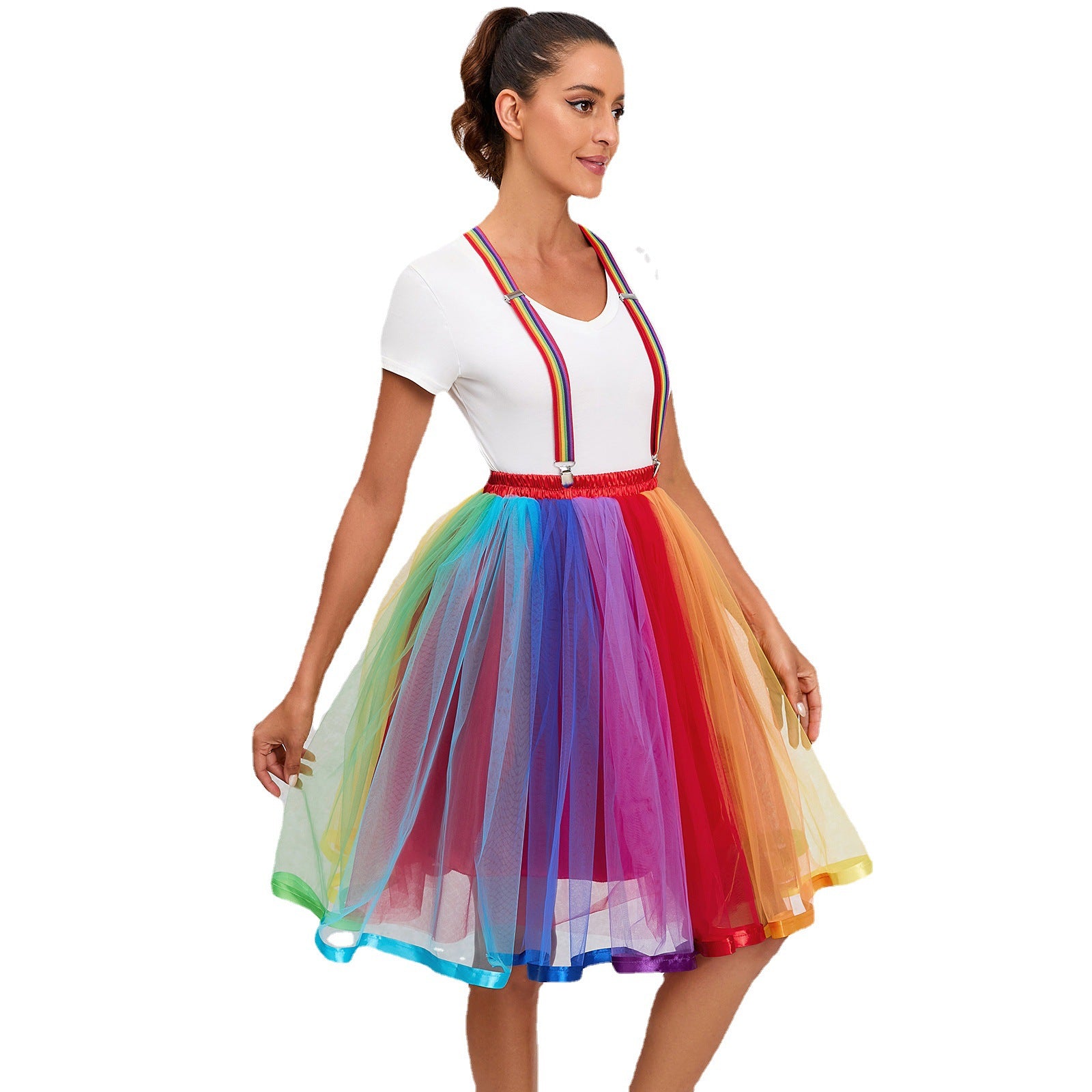 Christmas Super Canopy Multi-layer Rainbow Gauze Pettiskirt Adult Skirts