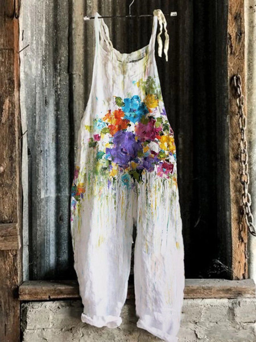 Women's Summer Sweet Fresh Vintage Print Wide Dresses