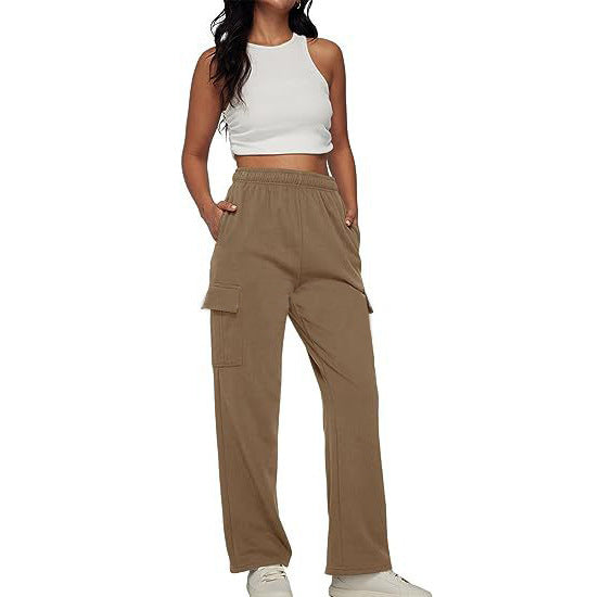 Women's Sports Trousers High Waist Slimming Straight Pants