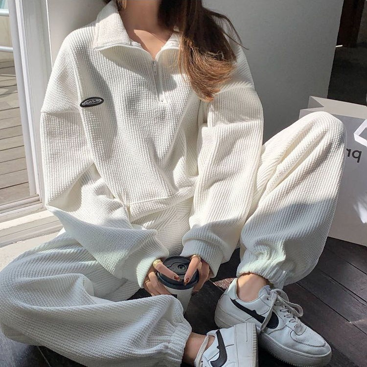 Women's Idle Style Sportswear Spring Loose Simple Suits