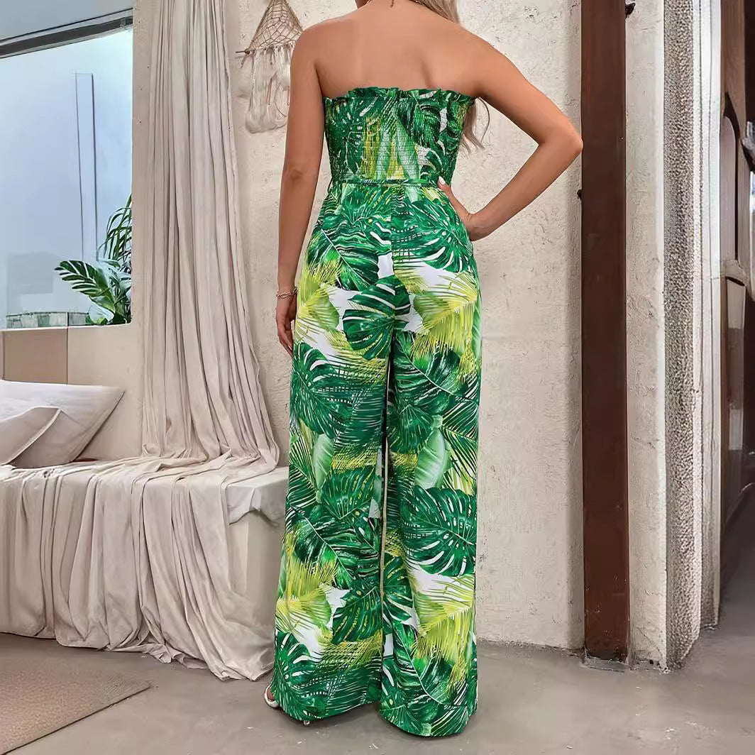 Women's Summer Sleeveless Sexy Tube Printed For Jumpsuits