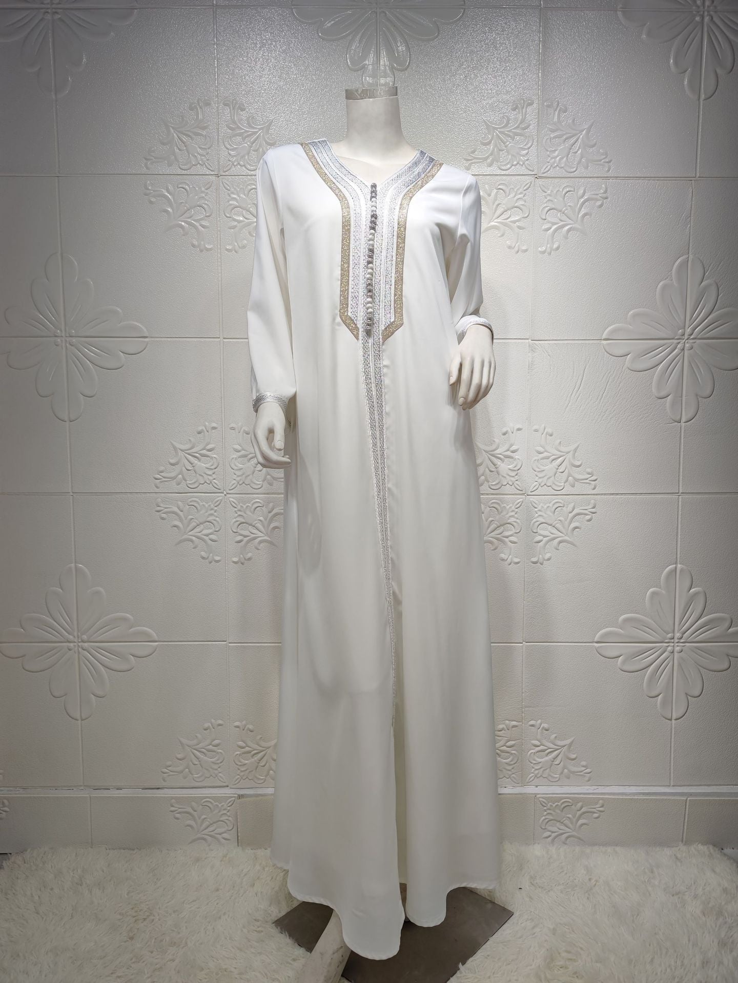 Robe de decote em V feminino grande balanço com roupas de duas peças