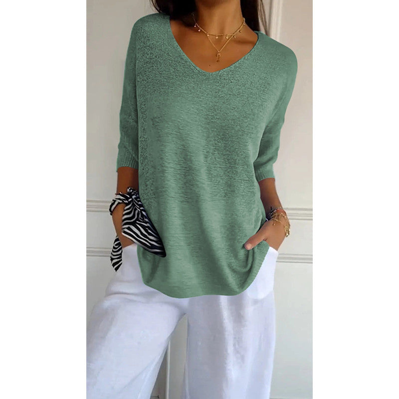 Women's Casual Basic Style Slimming Sleeve Solid Sweaters