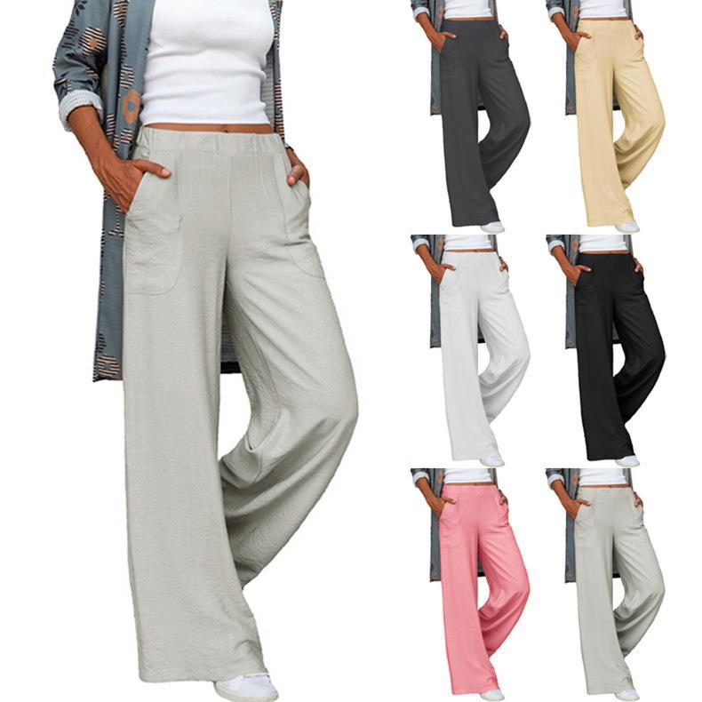 Women's Large Draping Casual Pure Color Elastic Pants