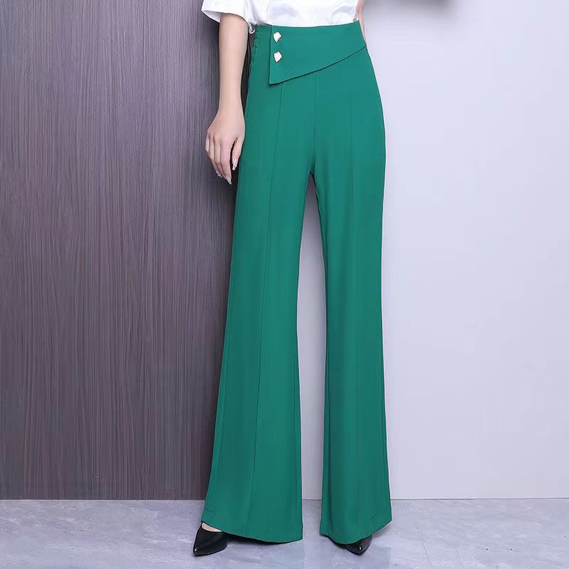 Women's Solid Color High Waist Casual Trousers Pants