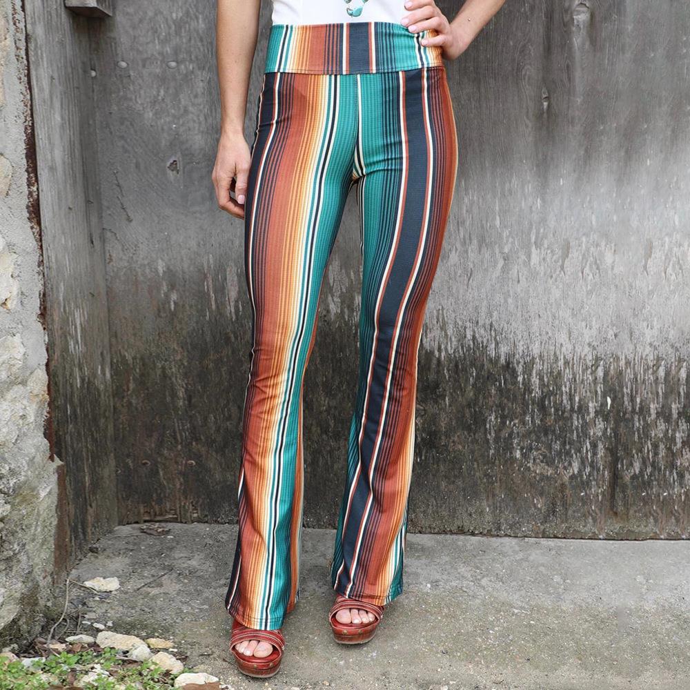 Women's Fashion Printed Tight High Waist Casual Pants