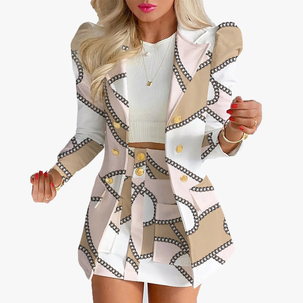Women's Temperament Commute Fashion Casual Printing Long Suits