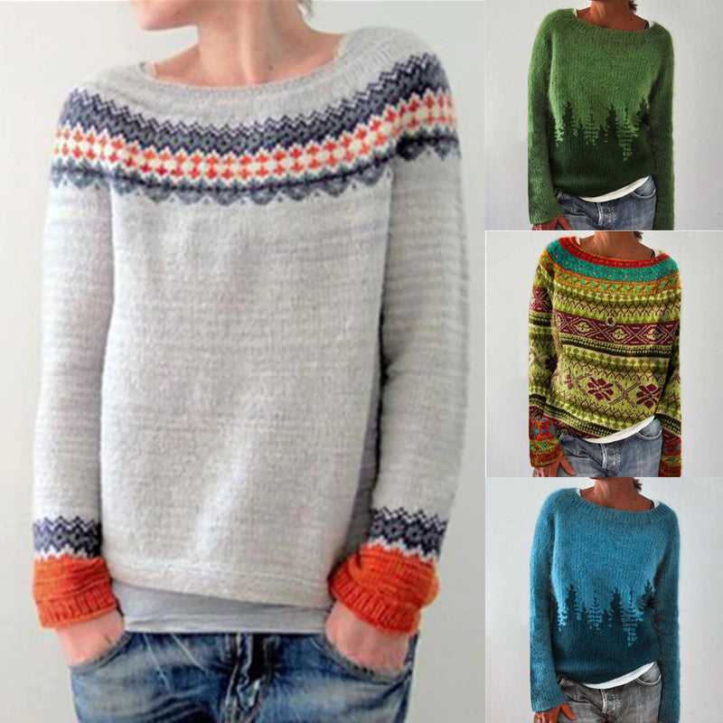 Wielokolorowe luźne swetry damskie