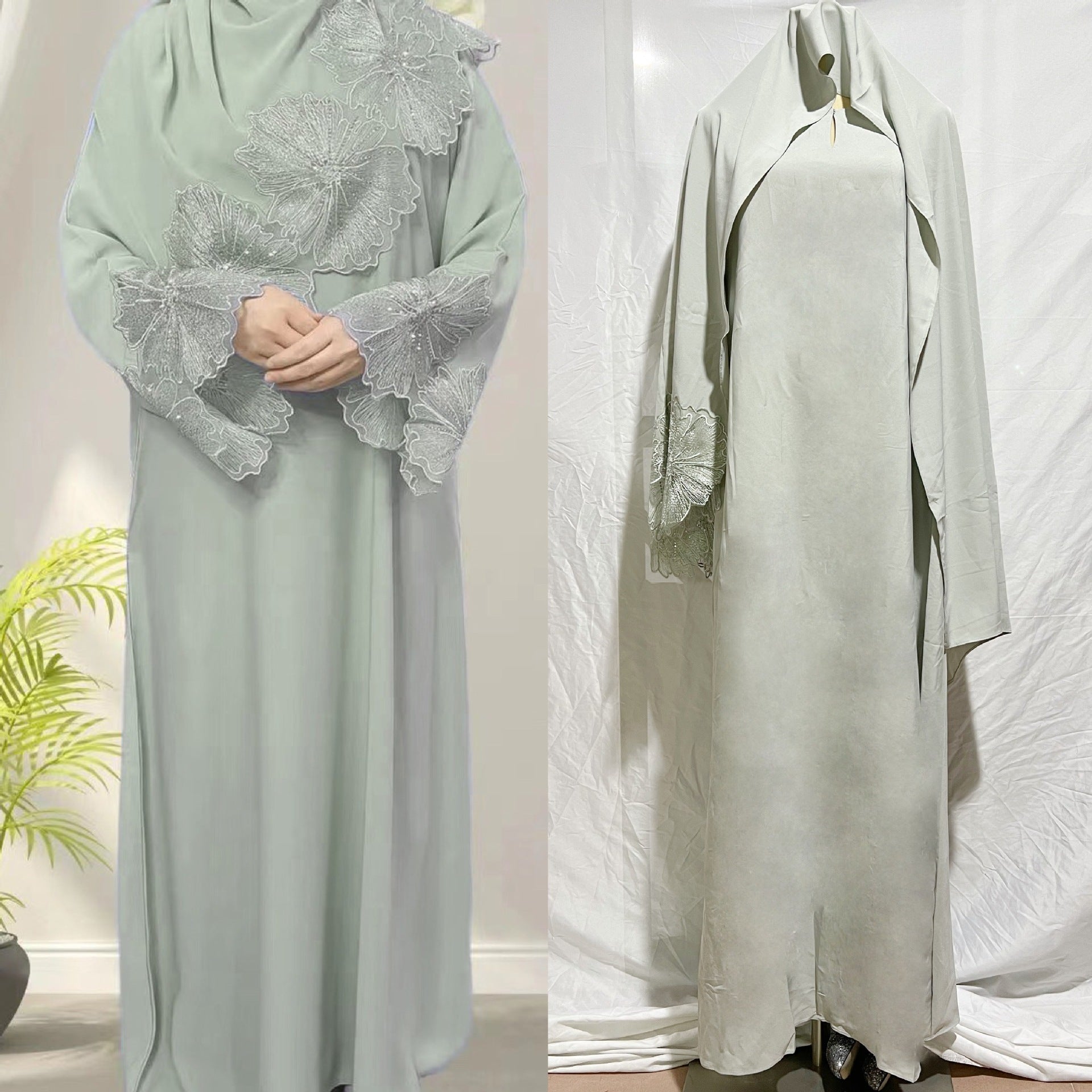 Women's Four-color Robes Malay Indonesian With Headscarf Clothing