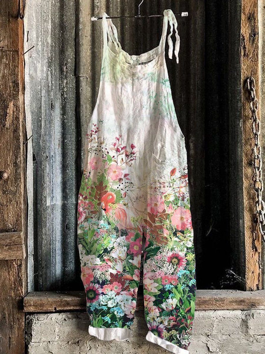 Women's Summer Sweet Fresh Vintage Print Wide Dresses