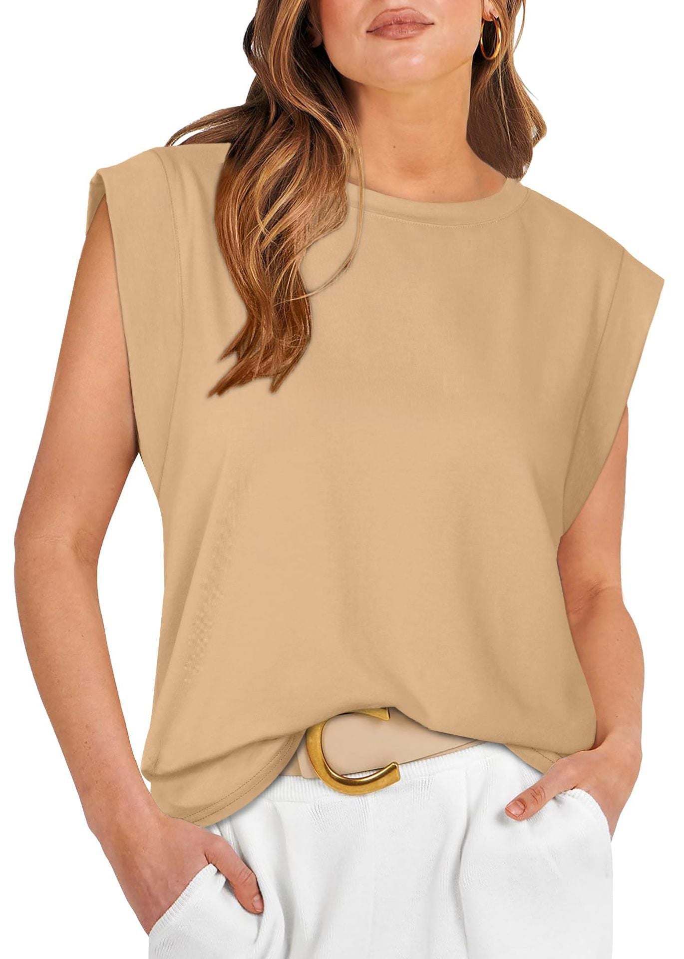 Women's Two-piece Round Neck T-shirt Summer Casual Blouses