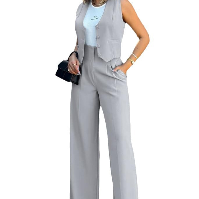 Charming Classy Fashion Wide Leg Casual Suits