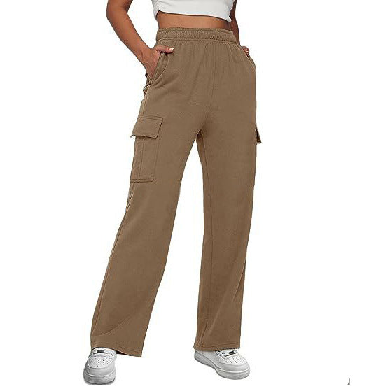 Women's Sports Trousers High Waist Slimming Straight Pants