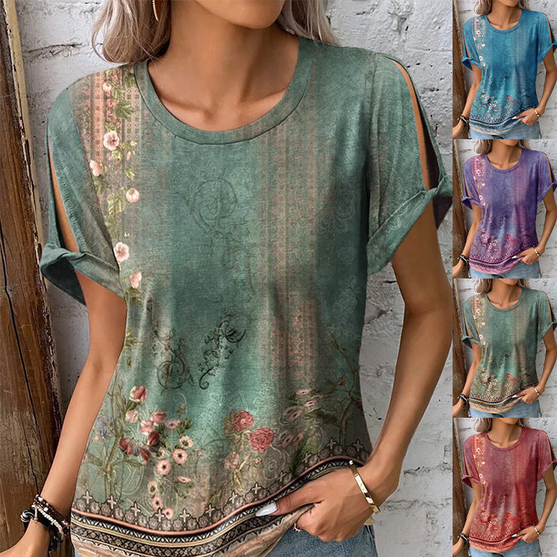 Women's Summer Casual Comfortable Ethnic Style Sleeve Blouses