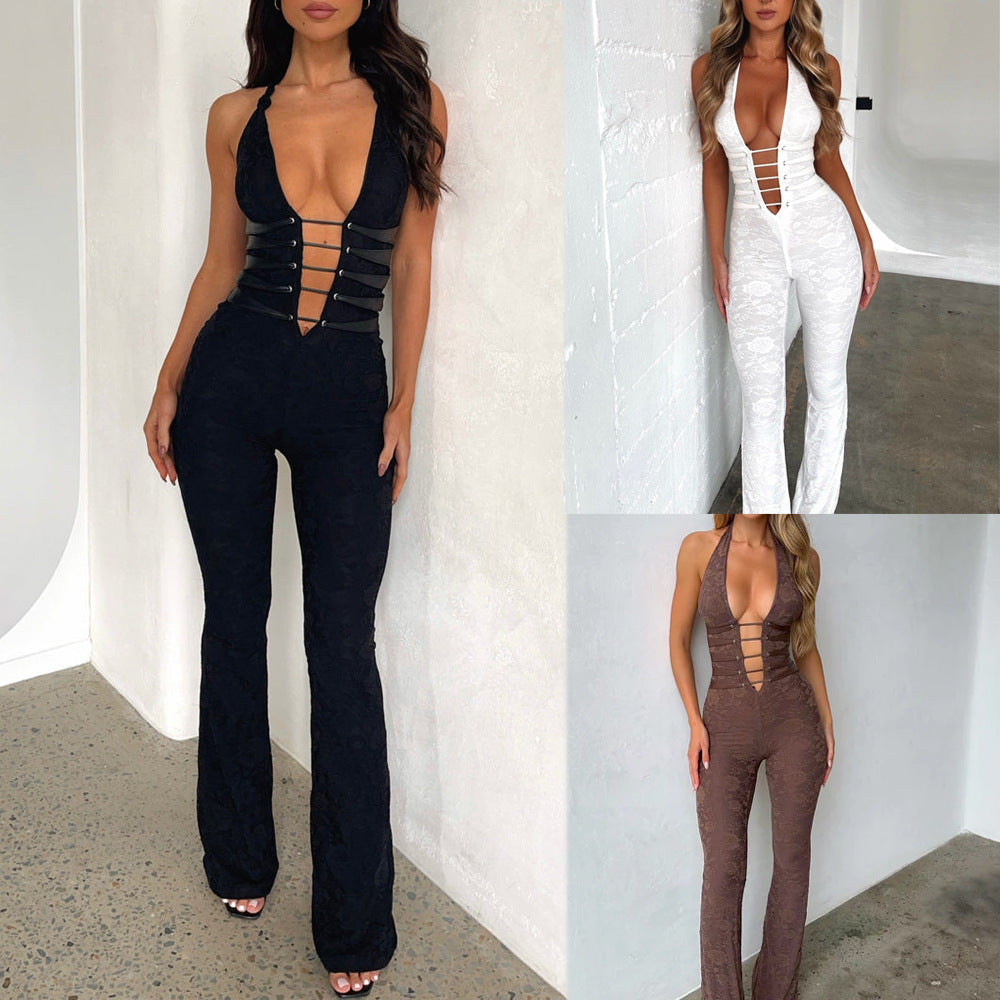 Sexy Hot Lash Rope Lace Up Jumpsuits