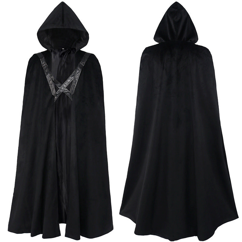 Halloween Medieval Cloak Gothic Cape Hooded Costumes