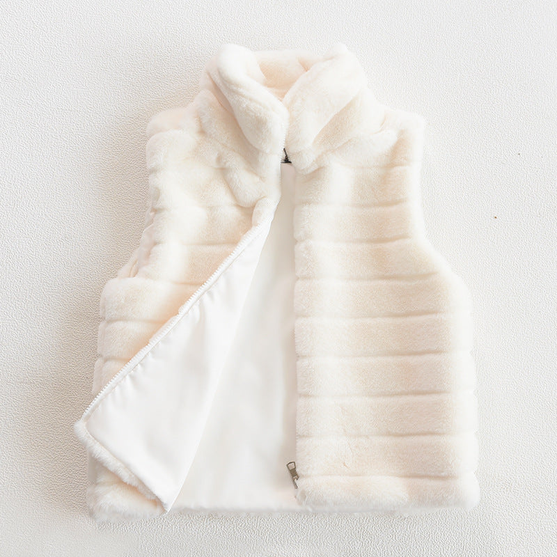Imitation Fur Lady Stand Collar Artificial Coats