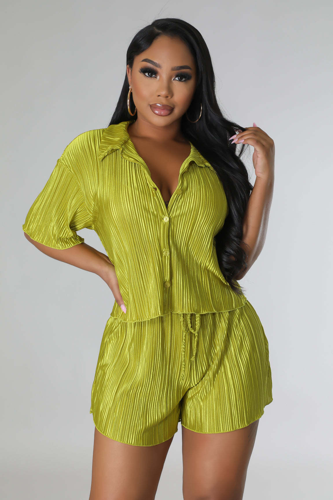 Women's Holiday Home Leisure Pleated Loose Two-piece Suits