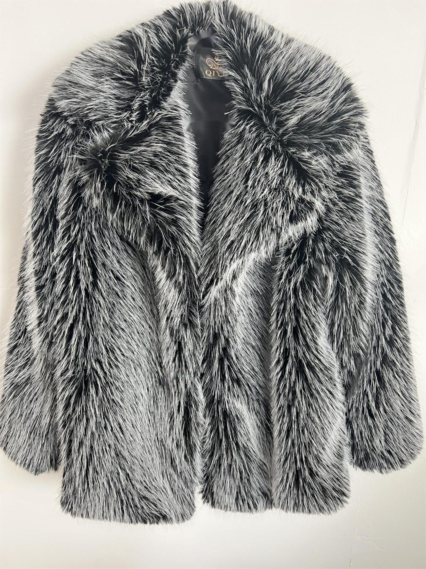 Pretty Fashion Imitation Fur Mid-length Warm Coats