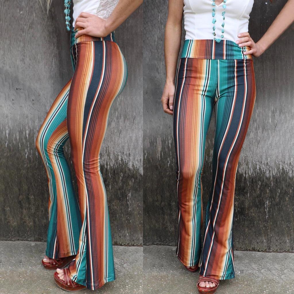 Women's Fashion Printed Tight High Waist Casual Pants