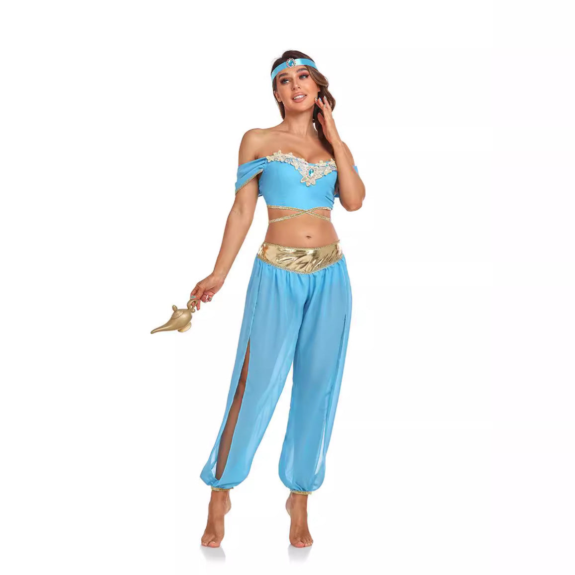 Liberty Arab Goddess Outfit Split Belly Dance Costumes
