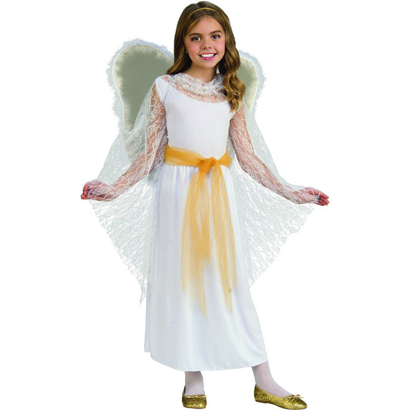 White Wings Fairy Dress Halloween Angel Costumes