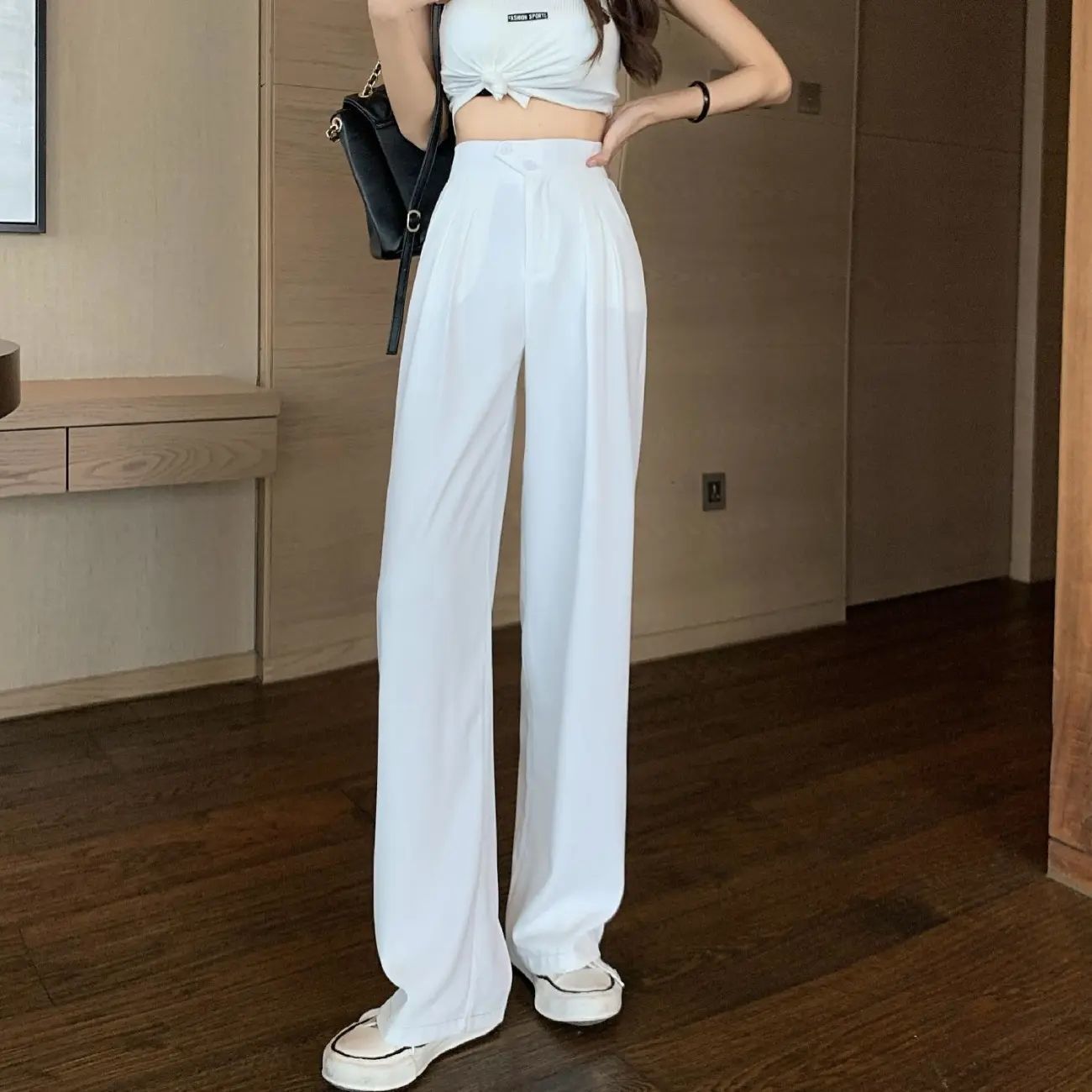 Women's High Waist Covering Belly Thin Loose Pants