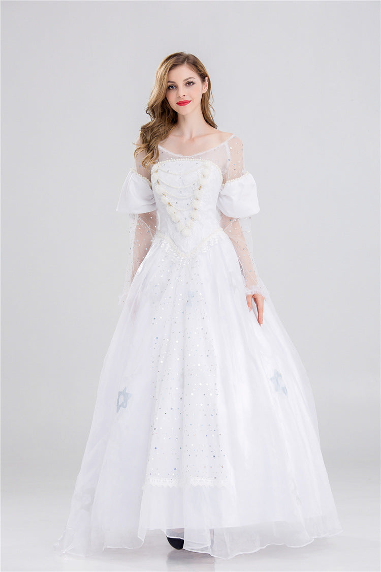 Halloween Adult Princess Dress White Queen Costumes