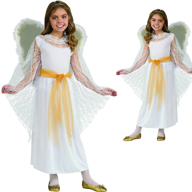 White Wings Fairy Dress Halloween Angel Costumes