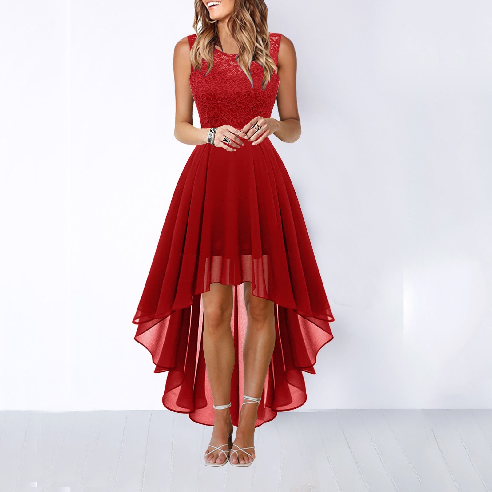Sexy Stitching Big Swing Gown Dinner Dresses