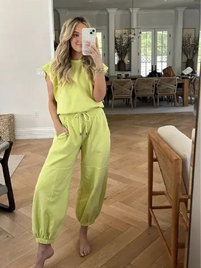 Women's Sleeveless Casual Pocket Pure Color Elastic Jumpsuits