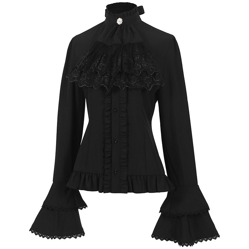 Women's Pleated Shirt Medieval Victorian Inner Style Costumes