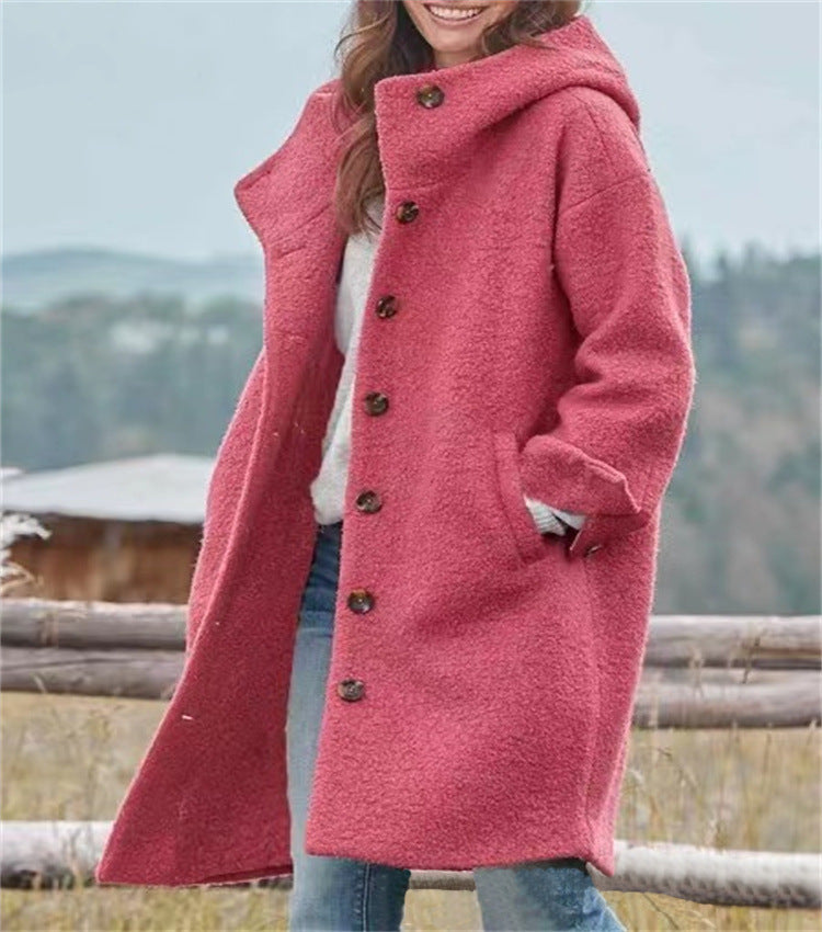 Women's Hipster Trench Long Sleeve Winter Loose Coats