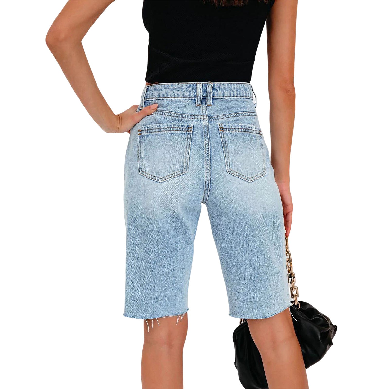 Jeans cortados en el verano de verano de verano para mujeres