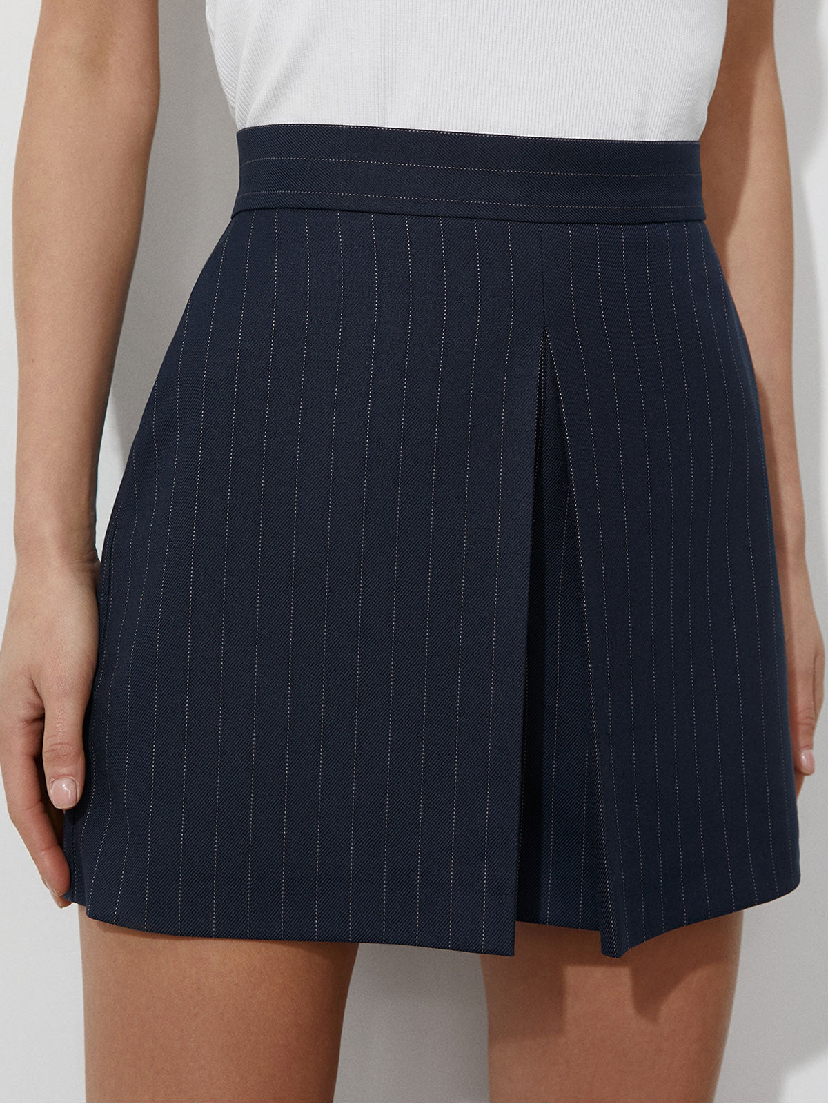 Striped Spring Loose Commuter Culottes Two-piece Suits