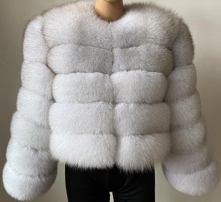 Women's Fur Imitation Fox Long Sleeve Winter Shorts