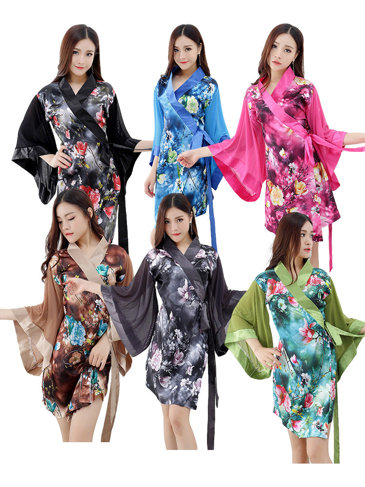 Kimono Sexy Chiffon Bathrobe Lingerie Soft Costumes